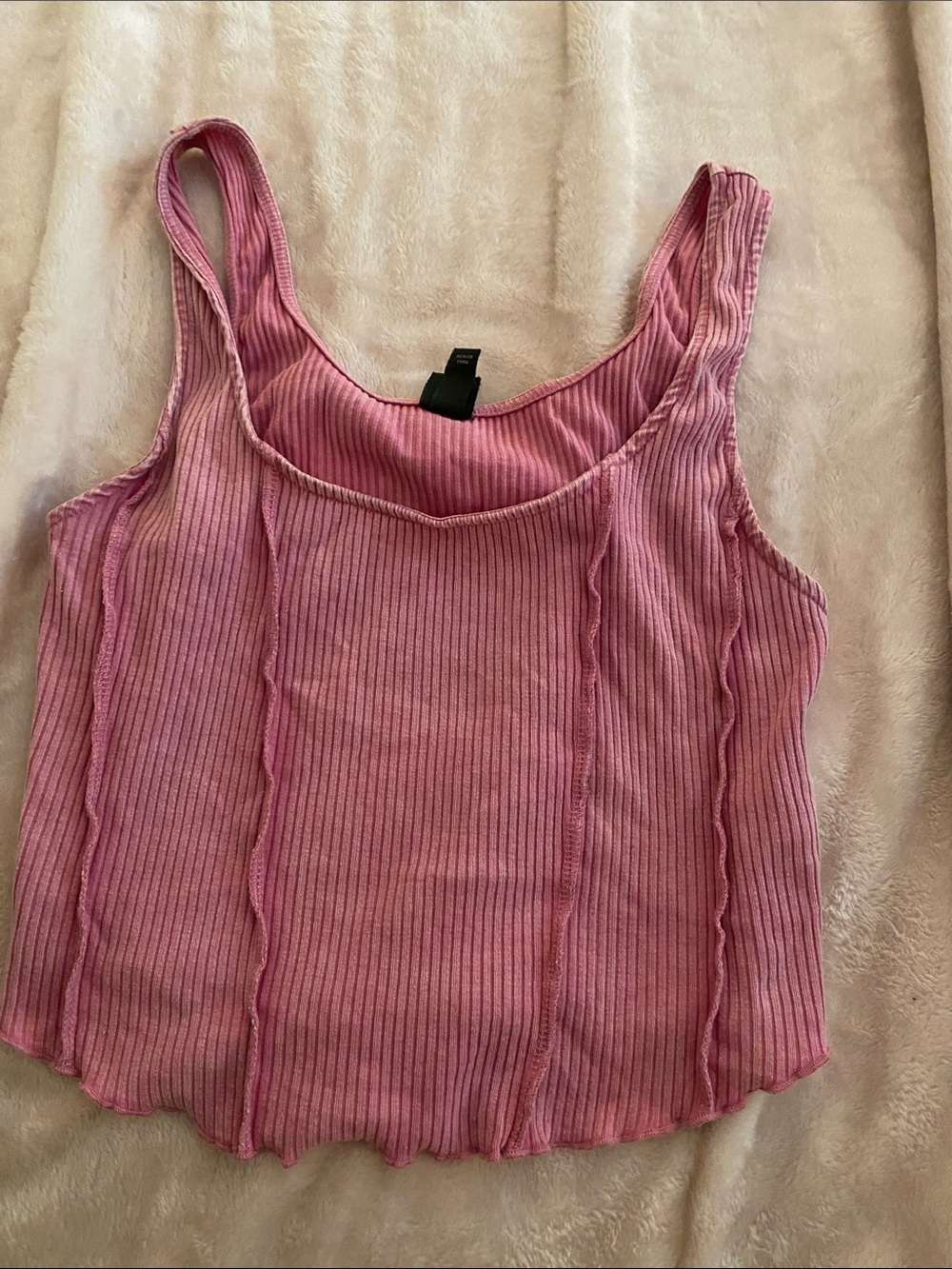 wild fable Pink Ribbed Scoop Neck Tank
